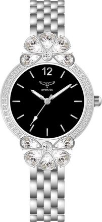 Invicta Wildflower 69112 Dames Horloge - Quartz Uurwerk - met zwarte Wijzerplaat - 30mm
