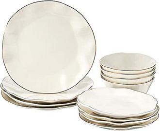 Lenox Blue Bay 12-Piece Dinnerware Set, 15.20 LB, White