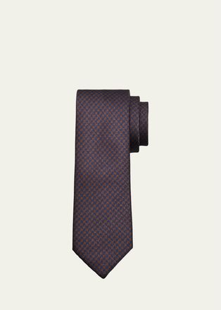 Brioni Mens Silk Houndstooth Silk Tie