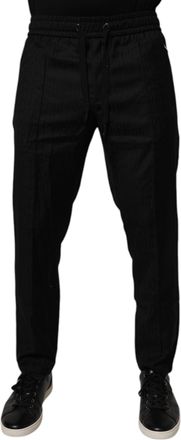 Dolce & Gabbana Mens Black Wool Jogger Jogging Pants Virgin