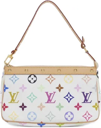 Louis Vuitton White Coated Canvas Pochette Pouch (Pre-Owned)