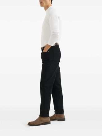 Brunello Cucinelli Garment-Dyed Cotton Jeans - Black