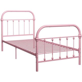 vidaXL Estructura De Cama Sin Colch&oacute;n Metal Rosa 90x200 Cm Vidaxl