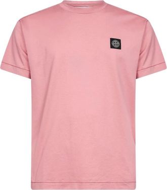 Stone Island Pink Logo-patch T-shirt