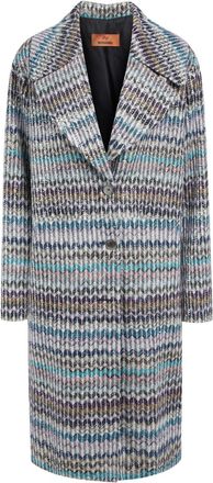 Missoni zigzag coat - women - Rayon/Polyamide/Polyester/Metallised Fibres/Rayon - 42 - Blue
