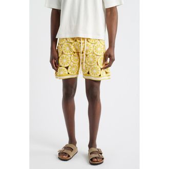 MAVRANS Lemon Crochet Shorts in Yellow at Nordstrom, Size X-Large