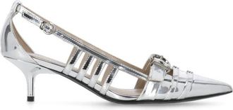 Pinko Zilveren Leren Slingback met Pijlneus - Dames - Pumps - Grijs - 39 EU - Leer - Schoenen