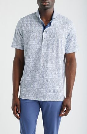 Greyson Echo Falls Geo Print Performance Golf Polo in Arctic at Nordstrom, Size Xx-Large