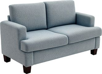 HOMCOM 138 cm Chenille Fabric Loveseat Sofa with S-springs - Light Grey | TJ Hughes