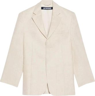 Jacquemus La Veste DHomme Blazer - Dames - Blazers - Beige - M - Linnen - Jassen