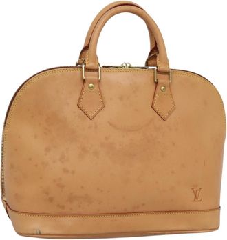Louis Vuitton Alma Handbag Nomade Leather Beige Leather Handbag (Pre-Owned)