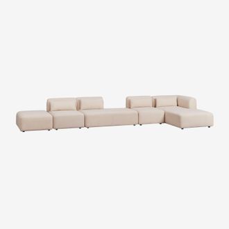 Sklum Sklum - Sof&aacute; Modular Chaise Longue Esquinero Derecho De 4 Piezas Con Div&aacute;n Y Puff Fogler
