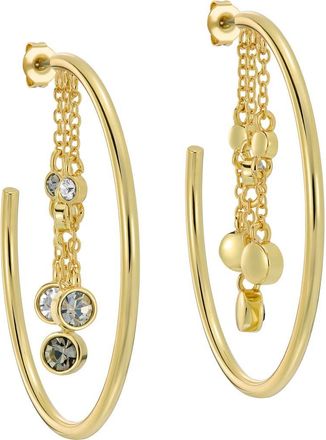 Ted Baker Cassidy Cascade Hoop Earrings in Gold Tone/Black Crystal at Nordstrom