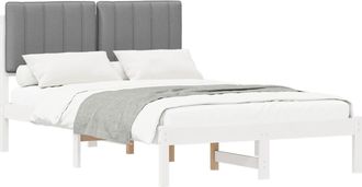 vidaXL Estructura De Cama Con Cabecera Tapizada Y Gris Claro Vidaxl