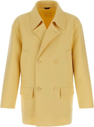 Fendi Mens Bicolor Virgin Wool Coat Clothing