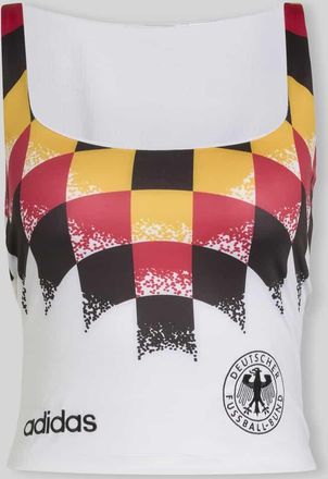adidas Originals Slim Fit Top mit DFB Logo-Detail in Weiss, Gr&ouml;&szlig;e XS