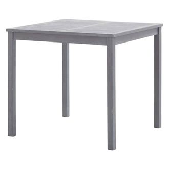 Berkfield Home Garden Table Grey 80x80x74 cm Solid Acacia Wood | Size: 80 x 80 x 74 cm