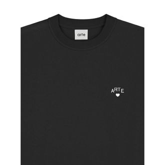 Arte Logo-Embroidered Cotton T-Shirt - Black