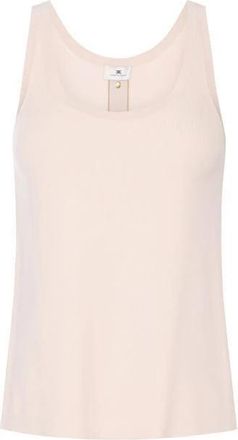 Elisabetta Franchi Mouwloze gebreide top - Dames - Tops zonder mouwen - Beige - M - Tops