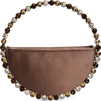 L'Alingi Eternity Satin Crystal Top Handle Bag in Brown at Nordstrom