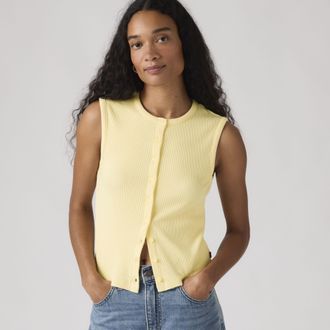 Levi's Rory Button Up Top - Womens - XS - Yellow / French Vanilla