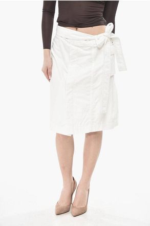 Ferragamo Cotton-Blend Midi Skirt With Utility Pocket size 40