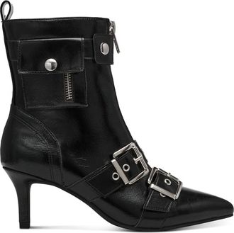 Wildpair Womens Moonbeam Buckle Booties In Black Crinkle