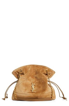 Saint Laurent Jamie Small Suede Shopper in Golden Leaf at Nordstrom