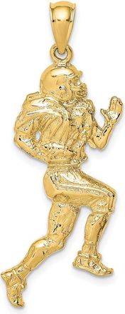 Diamond2Deal 14k Yellow Gold Polished Running Football Player Charm