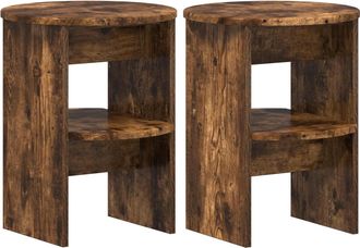 vidaXL Armario Auxiliar 2 Uds. Roble Ahumado &Oslash;40 X 50 Cm Vidaxl