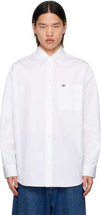 Tシャツ・カットソー Off-White SS24 90'S JACKET-SHIRT (OMYD059S24_DEN0010202) OFF WHITE - 90s Logo overshirt | Leam Roma - Luxury Shopping