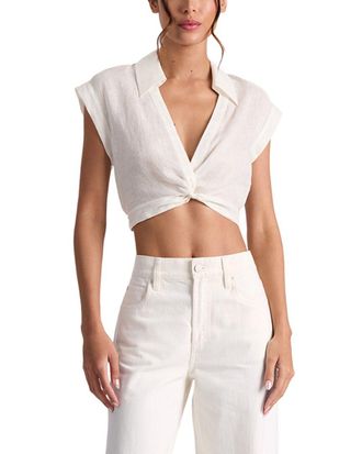 Alice & Olivia Alice + Olivia Deep-V Twist Crop Top