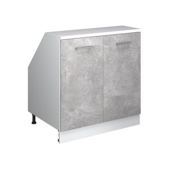 Vicco Armario De Cocina Para Techo Inclinado R-line, Hormig&oacute;n, 80 Cm Con 2 Puertas, 60 Cm De Profundidad, Vicco