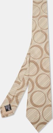 Emporio Armani Beige Patterned Silk Tie