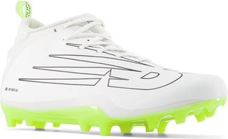 New Balance Rush v4 Mid RUSHMWT4 Mens White Green Lacrosse Molded Cleats DWA1896