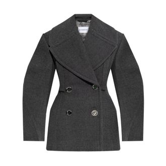 Givenchy Cocoon Peacoat - female - Givenchy - Double-Breasted Coats - Gray - S - Coats