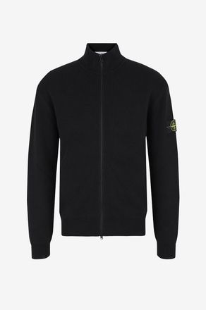 Stone Island Cardigan mit Stehkragen aus Baumwolle