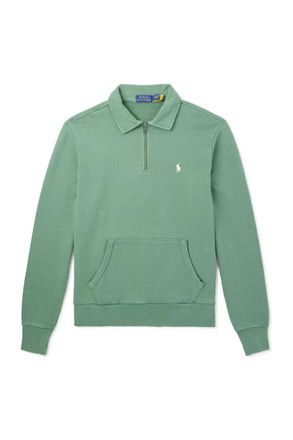 Polo Ralph Lauren Slim-Fit Logo-Embroidered Cotton-Jersey Half-Zip Sweatshirt