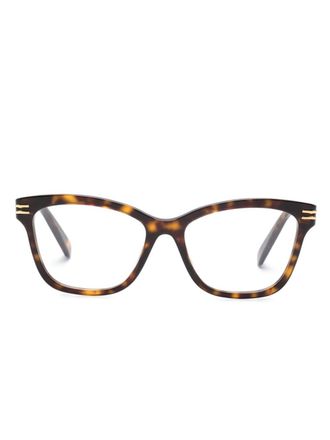 Bulgari tortoiseshell-effect cat-eye glasses - Brown