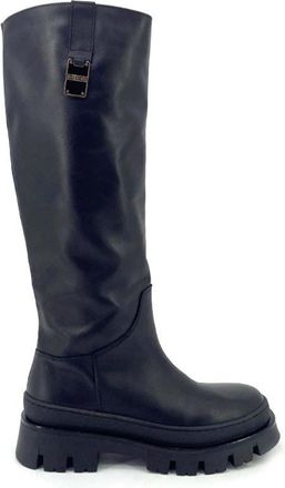 Borbonese Hoge Laarzen - Dames - Hoge Laarzen - Zwart - 40 EU - Leer - Schoenen