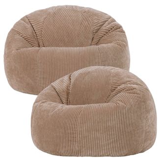 Icon Brand Kingston Classic Beanbag, Corduroy 2 Pack in Brown | Size: Medium