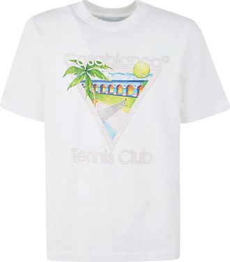 Casablanca Tennis Club Icon T-shirt - Heren - T-shirts - Wit - XL - Katoen - Tops