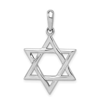 Diamond2Deal 14k White Gold Star of David Pendant