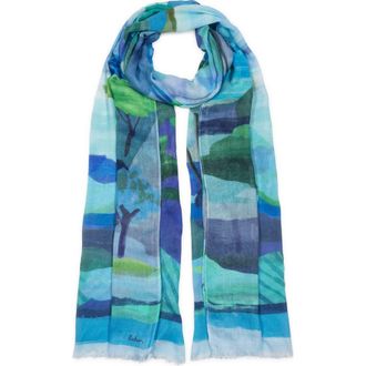 Echo Painterly Landscape Wrap in Ultramarine at Nordstrom