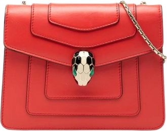 Bulgari Pre-owned Cross Body Bags, female, Red, Size: ONE SIZE Pre-owned Small Serpenti Forever Crossbody Bag