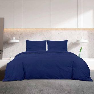 Berkfield Home Elegant Duvet Cover Set Navy Blue 155x220 cm Light-weight Microfiber