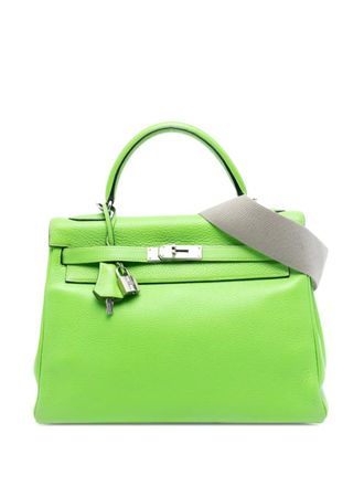Herm&egrave;s 2003 Clemence Kelly II Retourne 32 satchel - Groen