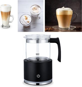 Infinite Espumador De Leche El&eacute;ctrico Con Accesorio Extra&iacute;ble, 250 Ml, Acero Inoxidable 304 + Vidrio De Borosilicato, Control T&aacute;ctil, 600 W, Funcionamiento Sil