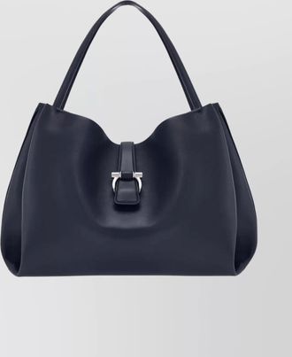 Ferragamo spacious leather tote bag with top handle