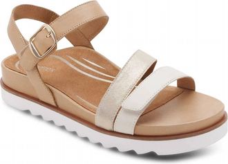Aetrex Womens Cass Arch Support Sandal In Champagne Multi